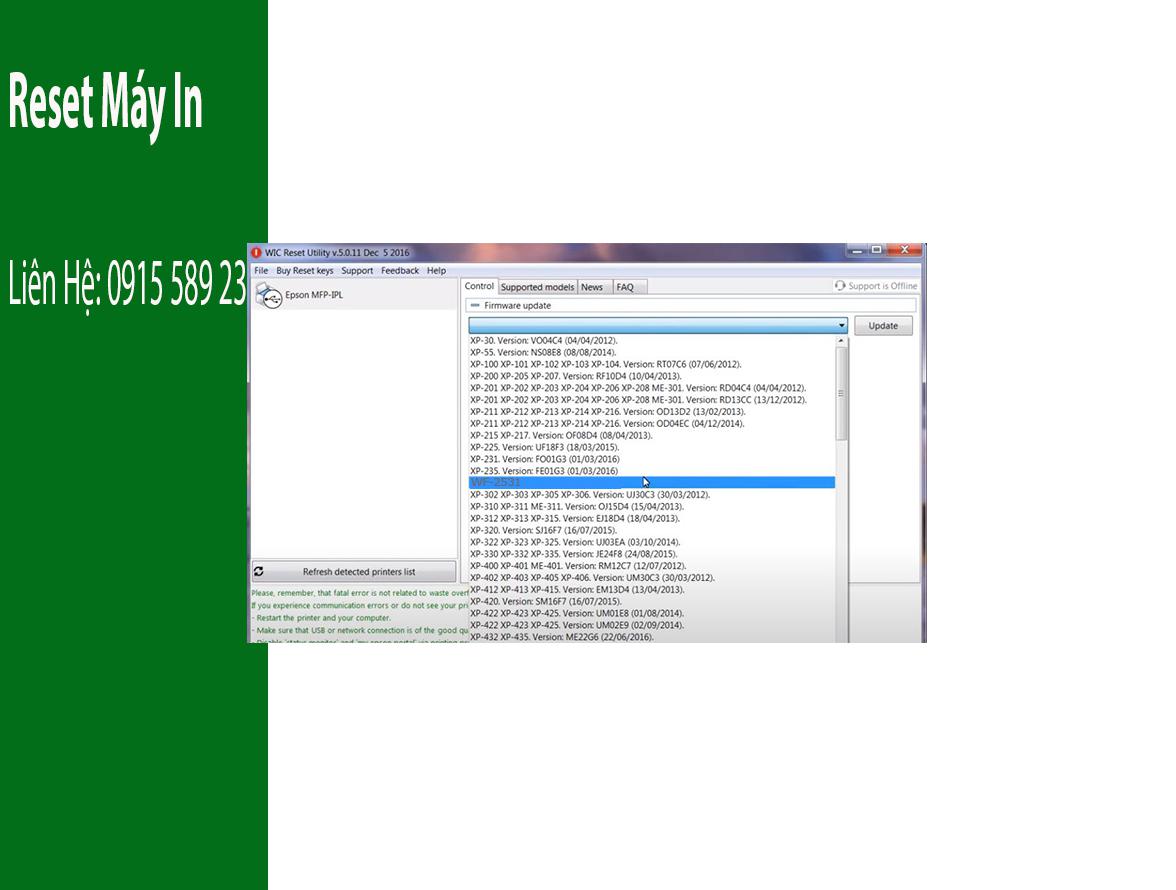 Key Firmware May In Epson WF-2531 Step 5